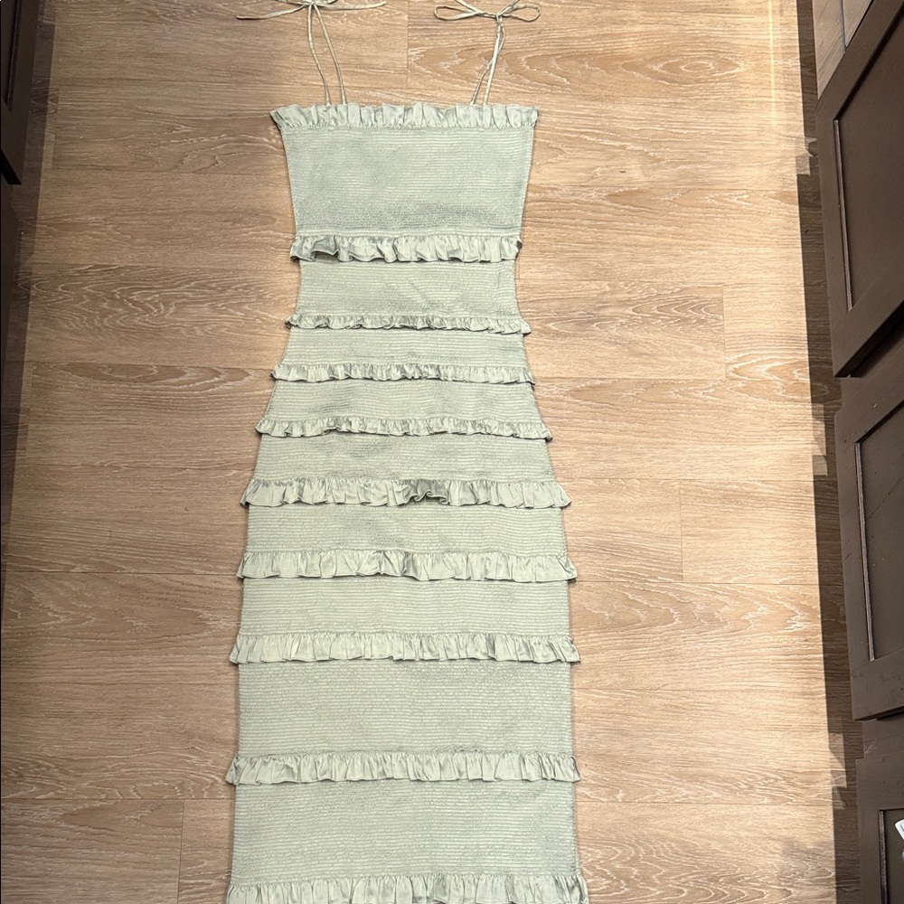 V. Chapman Sage Ruffle Maxi Dress